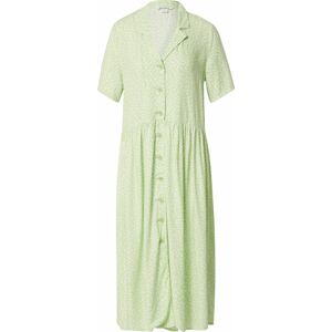 Monki Košilové šaty světle zelená / offwhite
