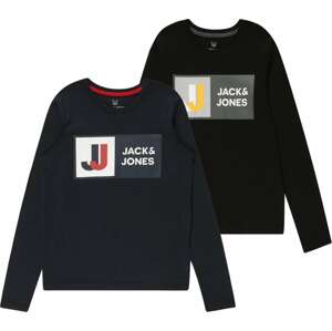 Jack & Jones Junior Tričko námořnická modř / limone / černá / bílá