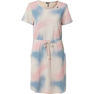 Ragwear Letní šaty 'ATHEENA' kouřově modrá / růžová / přírodní bílá