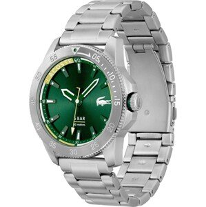 LACOSTE Analogové hodinky tmavě zelená / stříbrná