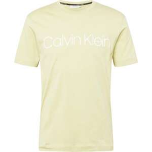 Calvin Klein Tričko pastelově zelená / bílá