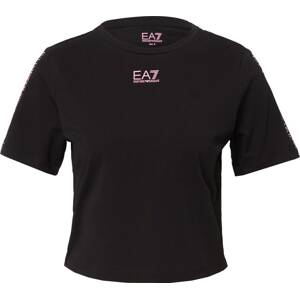 EA7 Emporio Armani Tričko světle růžová / černá