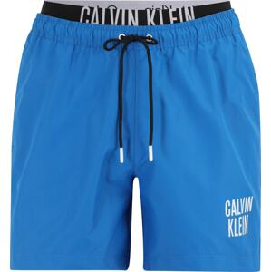 Calvin Klein Swimwear Plavecké šortky nebeská modř / světle šedá / černá / bílá