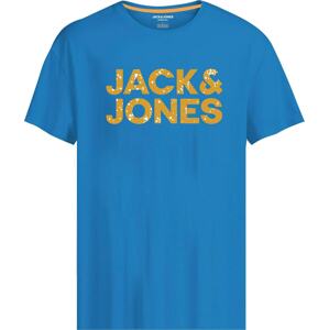 Jack & Jones Junior Tričko 'NEON' modrá / žlutá / bílá