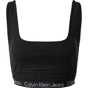 Calvin Klein Jeans Top 'Milano' černá / bílá