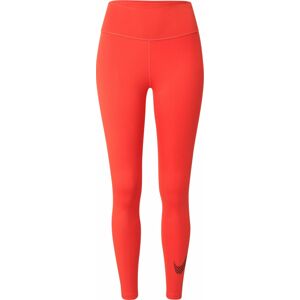 NIKE Sportovní kalhoty oranžově červená / černá