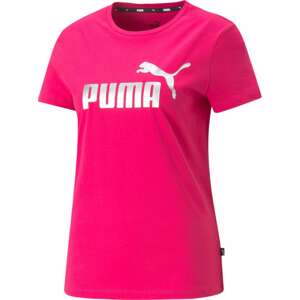 PUMA Funkční tričko svítivě růžová / stříbrná