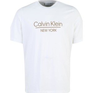 Calvin Klein Big & Tall Tričko hnědá / bílá