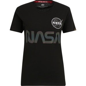 ALPHA INDUSTRIES Tričko 'NASA' tmavě modrá / šedobéžová / černá / bílá