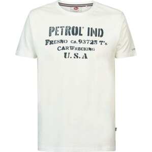 Petrol Industries Tričko tmavě modrá / bílá