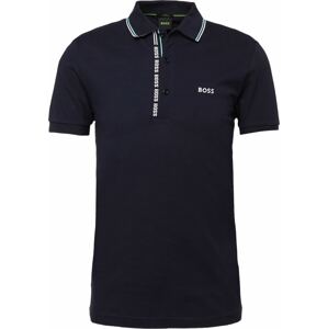BOSS Green Tričko 'Paule 4' námořnická modř / světlemodrá / bílá
