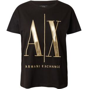 ARMANI EXCHANGE Tričko zlatá / černá
