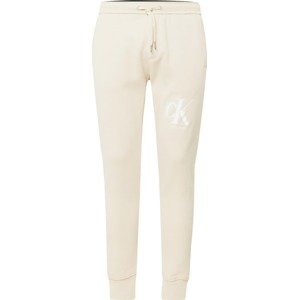 Calvin Klein Jeans Kalhoty krémová / bílá