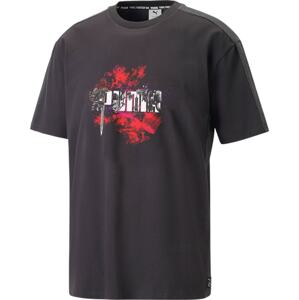 PUMA Funkční tričko 'FFXIV' lilek / červená / černá / bílá