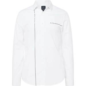 ARMANI EXCHANGE Košile 'Tessuto' černá / bílá