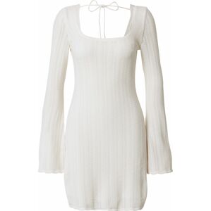 HOLLISTER Úpletové šaty bílá