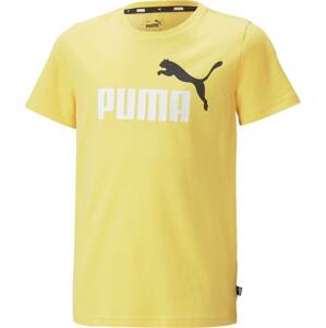 PUMA Funkční tričko limone / černá / bílá