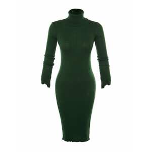 Trendyol Úpletové šaty tmavě zelená