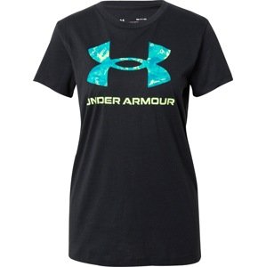 UNDER ARMOUR Funkční tričko azurová modrá / světle zelená / černá