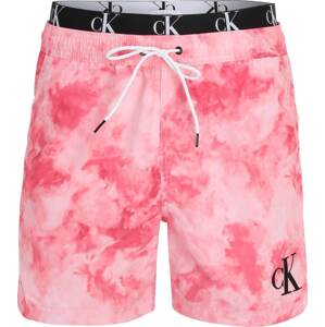 Calvin Klein Swimwear Plavecké šortky pink / růžová / černá / bílá