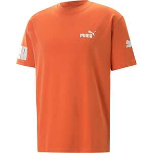 PUMA Funkční tričko 'Power' světle šedá / oranžová / bílá