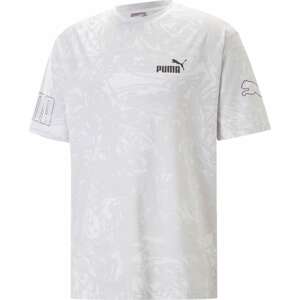 PUMA Funkční tričko 'POWER' kouřově šedá / černá / bílá