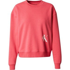 Calvin Klein Jeans Mikina pink / bílá