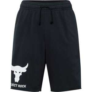 UNDER ARMOUR Sportovní kalhoty 'Project Rock' černá / bílá