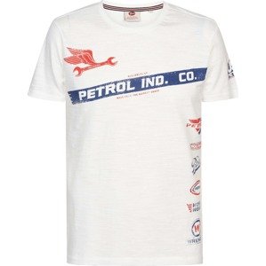Petrol Industries Tričko tmavě modrá / světle červená / bílá