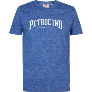 Petrol Industries Tričko modrý melír / bílá
