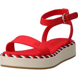 TOMMY HILFIGER Páskové sandály krémová / marine modrá / červená / bílá
