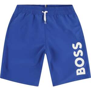 BOSS Kidswear Plavecké šortky modrá / bílá