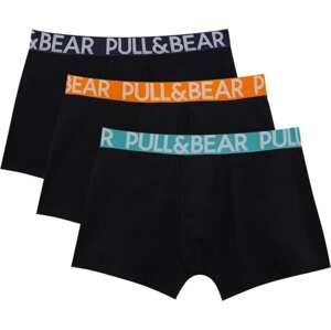 Pull&Bear Boxerky námořnická modř / aqua modrá / oranžová / černá