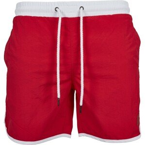 Plavecké šortky Urban Classics ohnivá červená / bílá