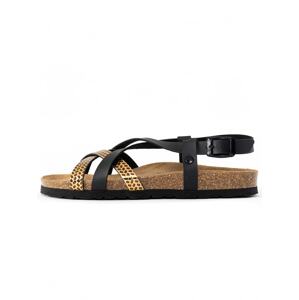 Bayton Páskové sandály 'Kari' hnědá / zlatá / černá