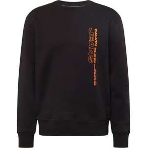 Calvin Klein Jeans Mikina oranžová / černá