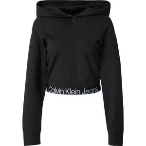 Calvin Klein Jeans Mikina 'MILANO' černá / bílá