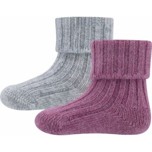 EWERS Ponožky tmavě šedá / tmavě růžová
