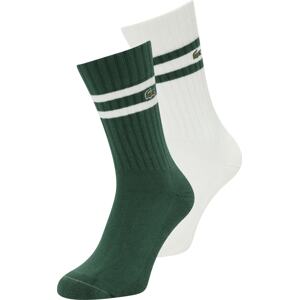LACOSTE Ponožky tmavě zelená / bílá