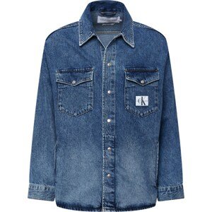 Calvin Klein Jeans Přechodná bunda modrá džínovina / šedá