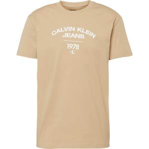 Calvin Klein Jeans Tričko písková / bílá