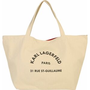Karl Lagerfeld Nákupní taška 'k/rue st guillaume canvas' černá / přírodní bílá
