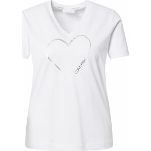 Calvin Klein Tričko 'VALENTINES' černá / stříbrná / bílá