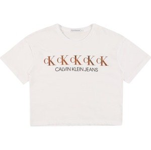 Calvin Klein Jeans Tričko zlatá / bílá