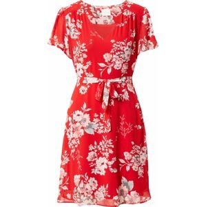 VILA Letní šaty opálová / růžová / červená / bílá