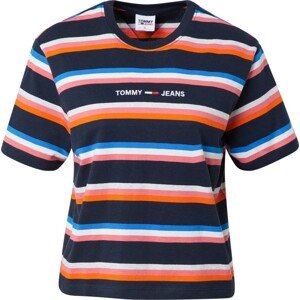 Tommy Jeans Tričko tmavě modrá / oranžová / růžová / bílá