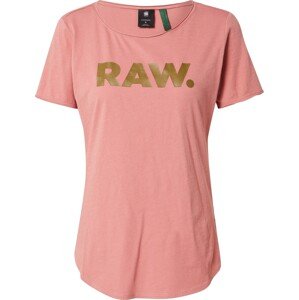 G-Star RAW Tričko zlatá / růžová