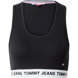 Tommy Jeans Top černá / bílá