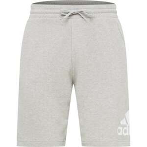 ADIDAS SPORTSWEAR Sportovní kalhoty 'BOSS' šedý melír / bílá
