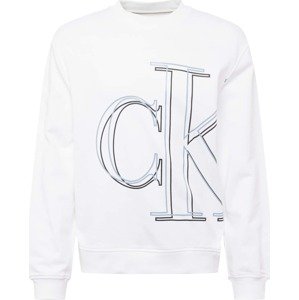 Calvin Klein Jeans Mikina světlemodrá / černá / bílá